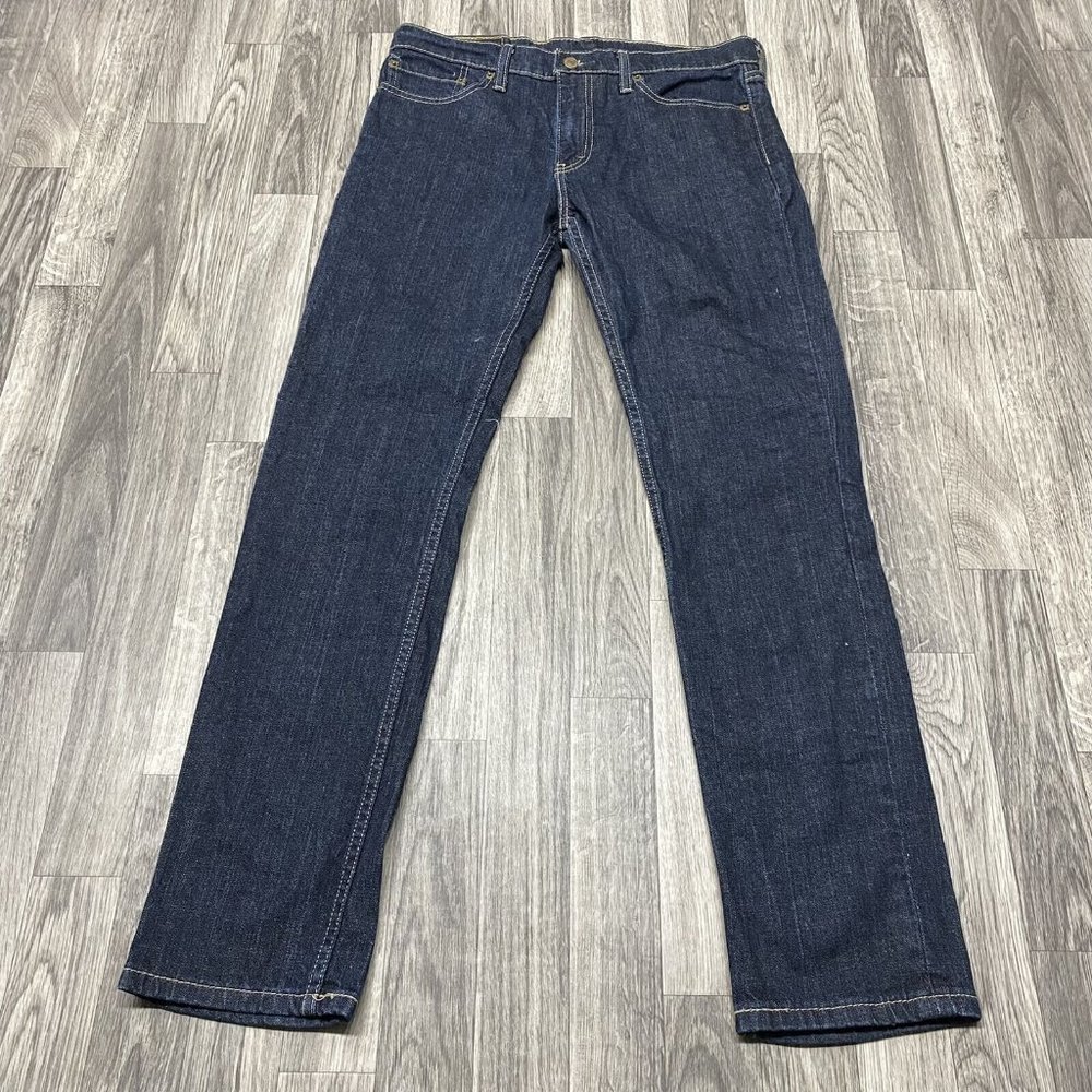 LEVI'S 511 Straight Leg Mid Rise Dark Wash Blue Denim Jeans Men's Size 33